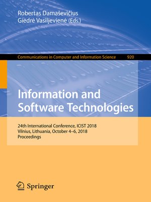 cover image of Information and Software Technologies